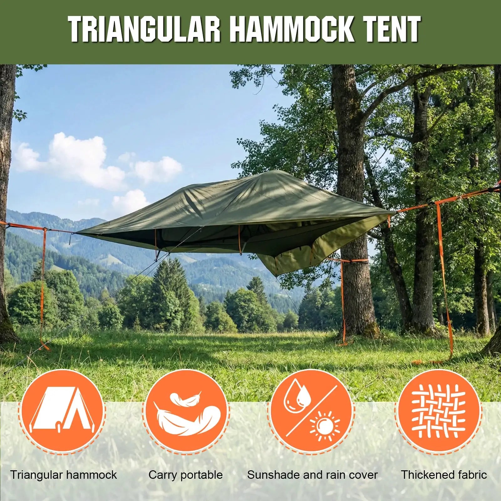 Two Person Tree Tent Hammock With Mosquito Net Plus Rain Fly by Beastly Survival Outlet