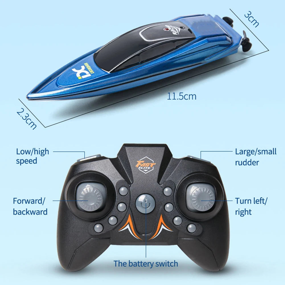 LED Light Waterproof Remote Control Boat 2 4 GHz High Speed Mini RC Ship for Pool And Sea Fun