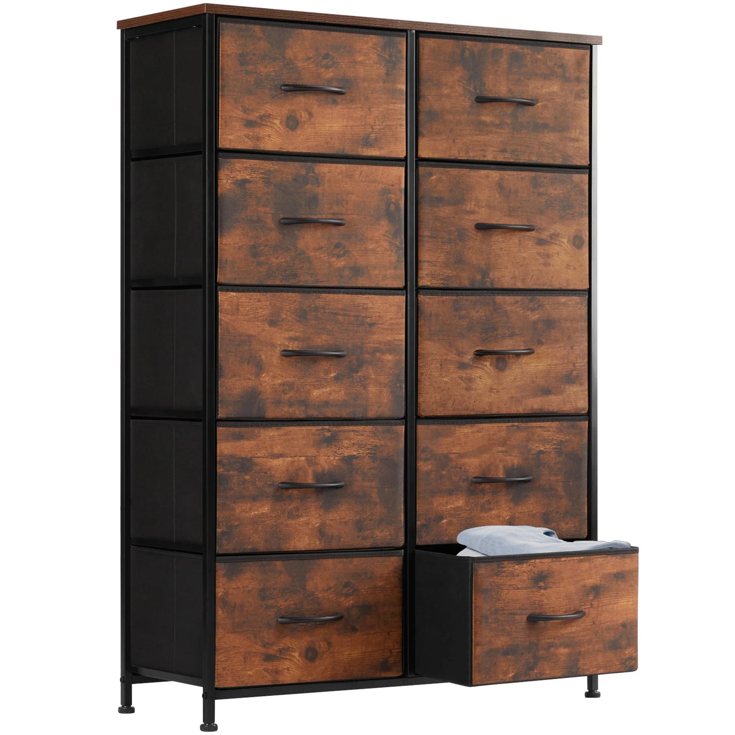 JHK Bedside Table With 10 Drawers For Stylish Home Storage