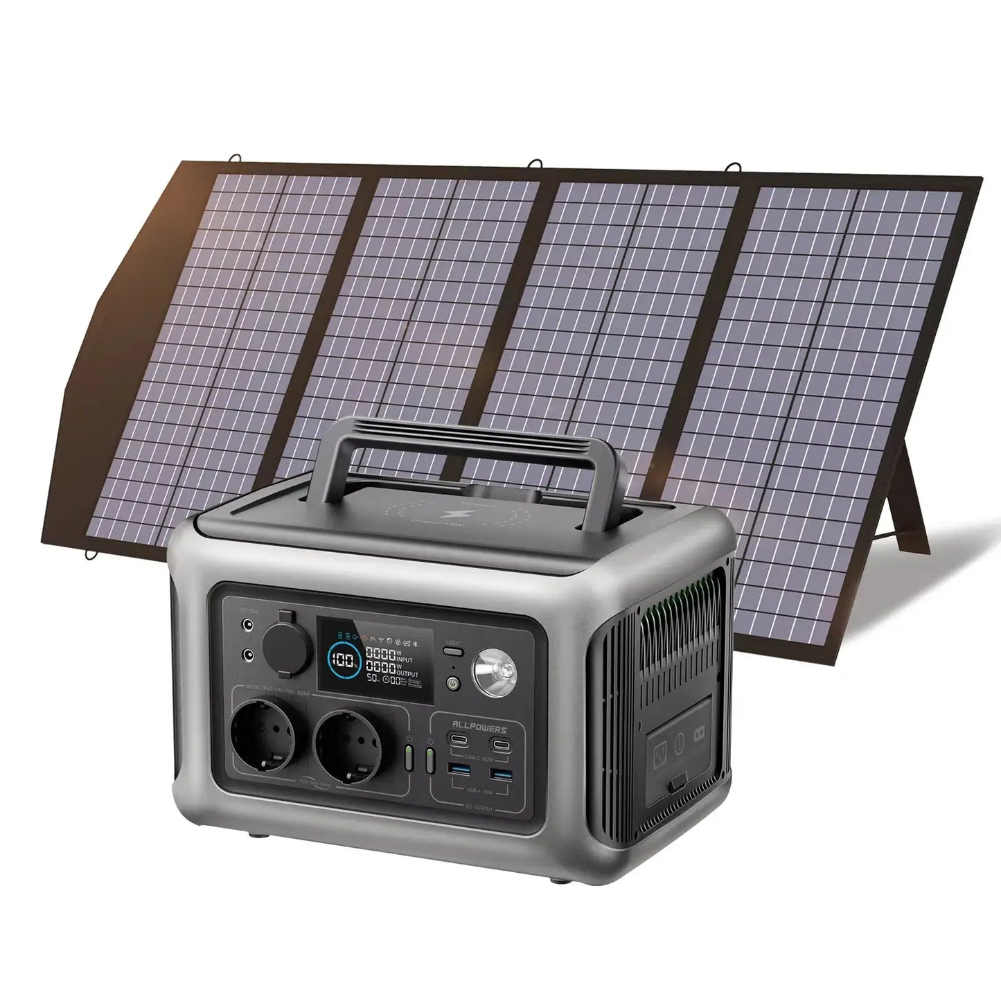 ALLPOWERS R600 299Wh 600W LiFePO4 Portable Power station with 100W / 140W / 200W Solar panel (Optional) for Home use Camping RV by Beastly Survival Outlet