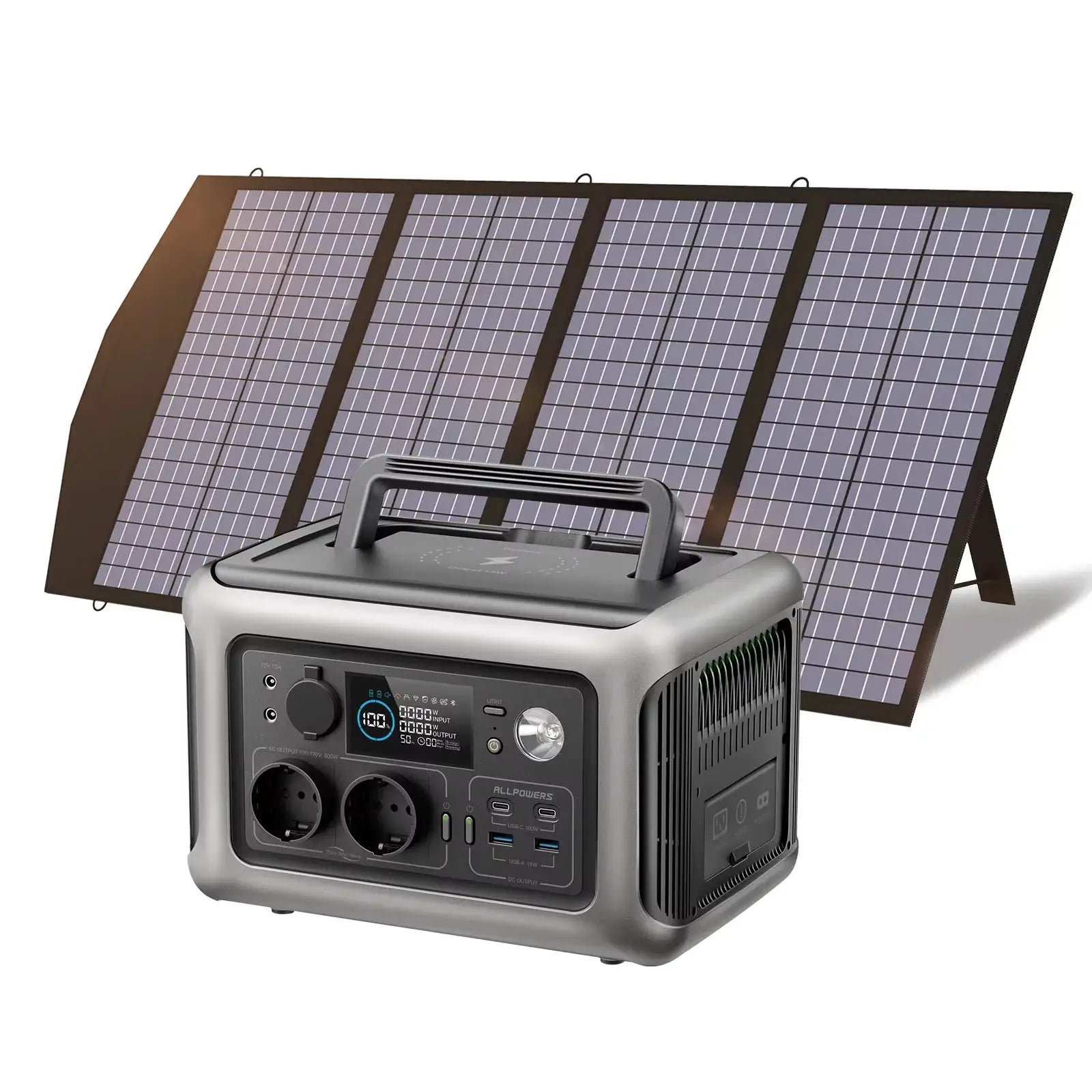 ALLPOWERS R600 299Wh 600W LiFePO4 Portable Power station with 100W / 140W / 200W Solar panel (Optional) for Home use Camping RV by Beastly Survival Outlet