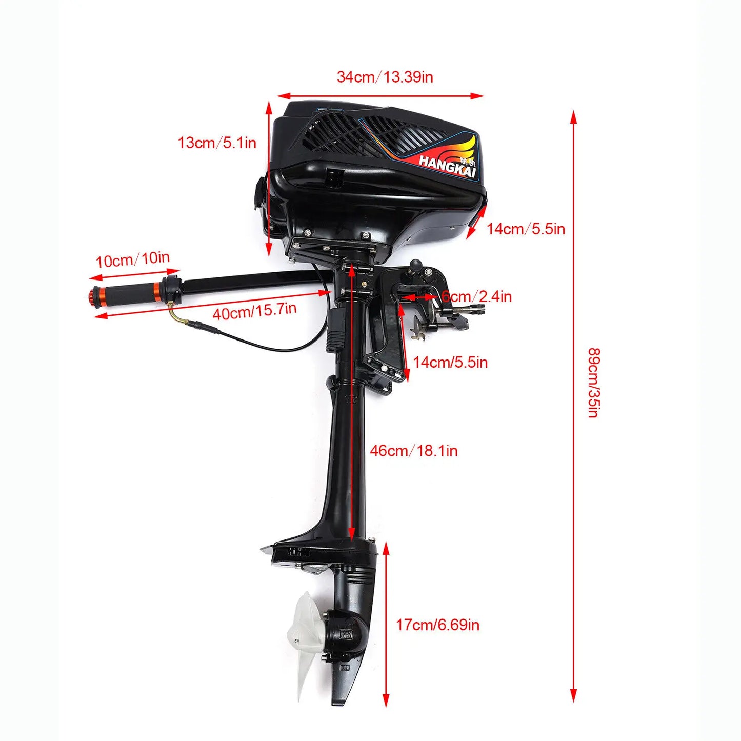 3.6HP 2 Stroke Heavy Duty Outboard Motor Electric Boat Motor Boat Engine CDI Ignition & Water Cooling System Short Shaft by Beastly Survival Outlet