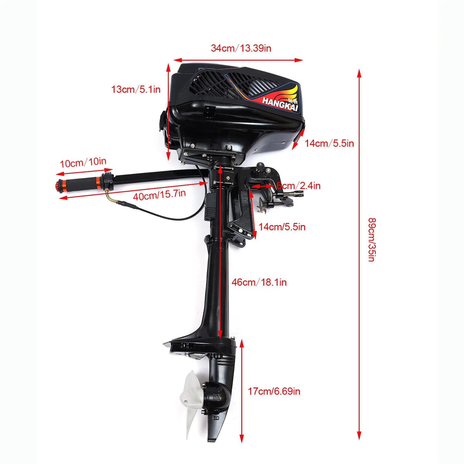 3.6HP 2 Stroke Heavy Duty Outboard Motor Electric Boat Motor Boat Engine CDI Ignition & Water Cooling System Short Shaft by Beastly Survival Outlet