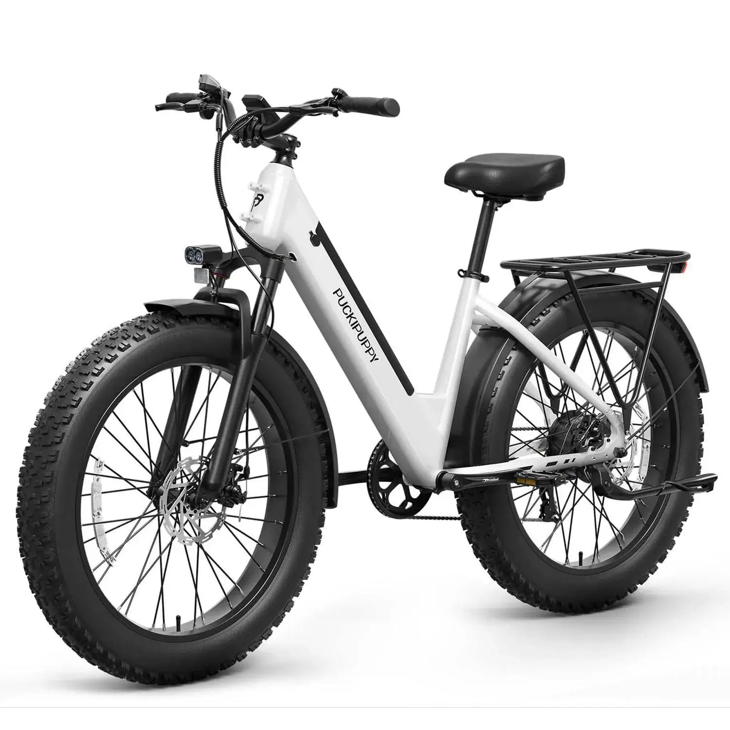 PUCKIPUPPY Samoyed Electric Bike 960W Peak 28MPH Commuter E-Bike All Terrain 26" Fat Tire Electric Bicycle with 2-Year Warranty by Beastly Survival Outlet