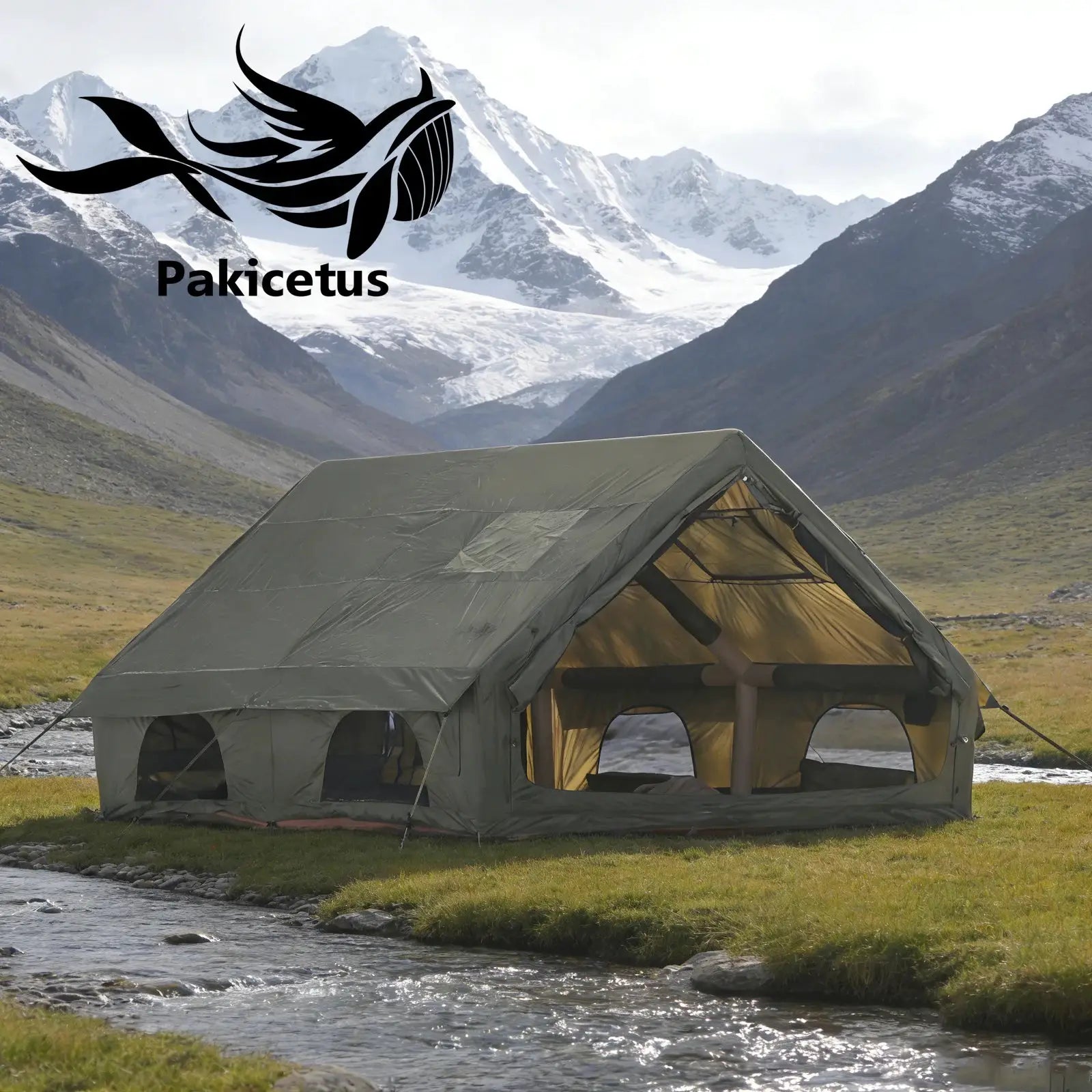 Pakicetus Quick Setup Inflatable Camping Tent, Waterproof Family Tent for 4-8 Persons, Portable Air Tent with Carry Bag by Beastly Survival Outlet