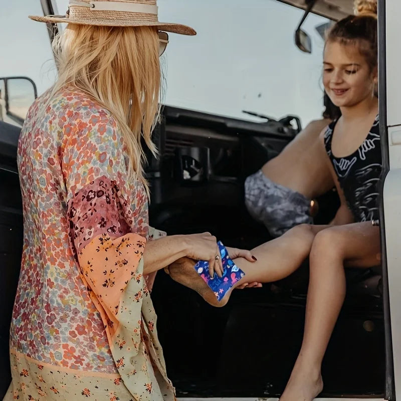 Sand Remover Bag and Brush for Beach Vacation and Camping Essentials