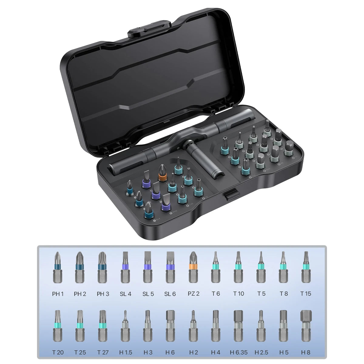 VMAN 24 in 1 Multifunction Ratchet Screwdriver Set with Magnetic Bits