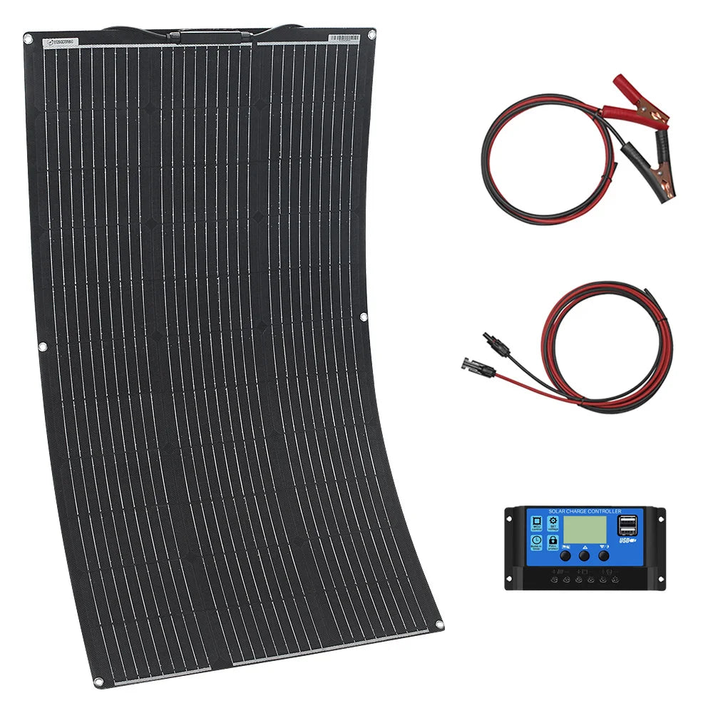 High Efficiency Solar Panel Kit 100W 200W 300W Flexible Charger
