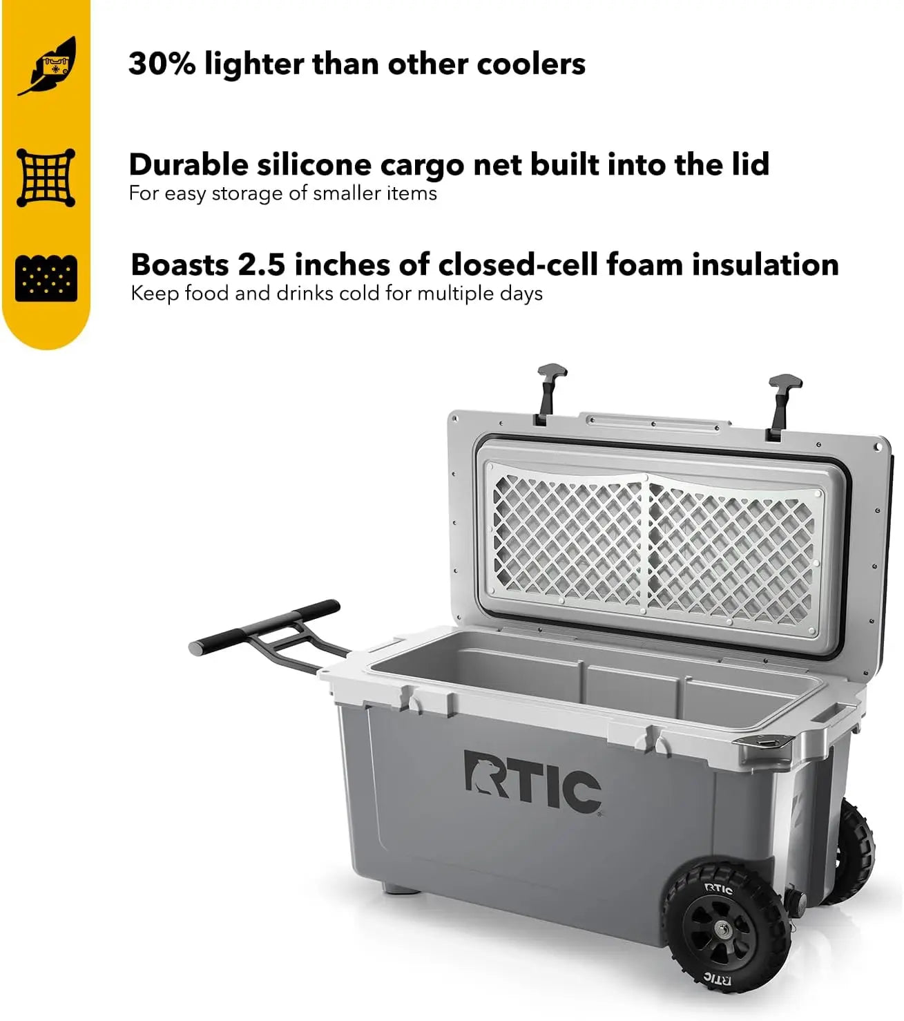 72 Quart Ultra Light Wheeled Cooler Insulated Ice Chest
