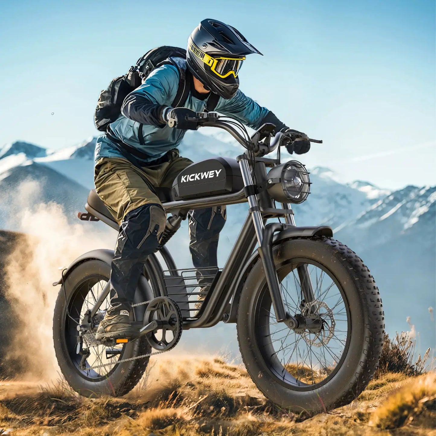 KICKWEY K7 Electric Bike, Off-Road Electric bicycle, Full Suspension E-Bike, 20" Fat Tire All-Terrain Electric Dirt bike, Ebike by Beastly Survival Outlet