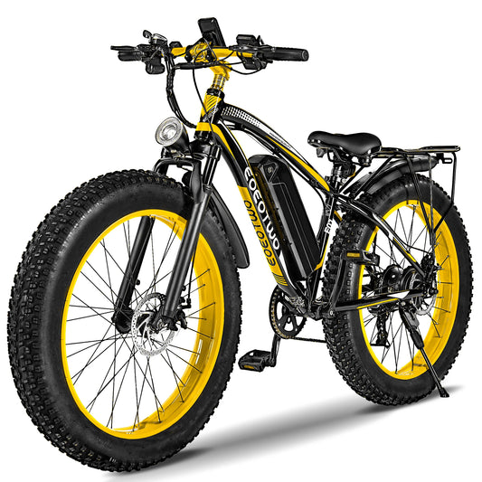 EOEOTWO E01 26 Inch Fat Tire Electric Bike 1500W Peak 34MPH 60 Mile Range