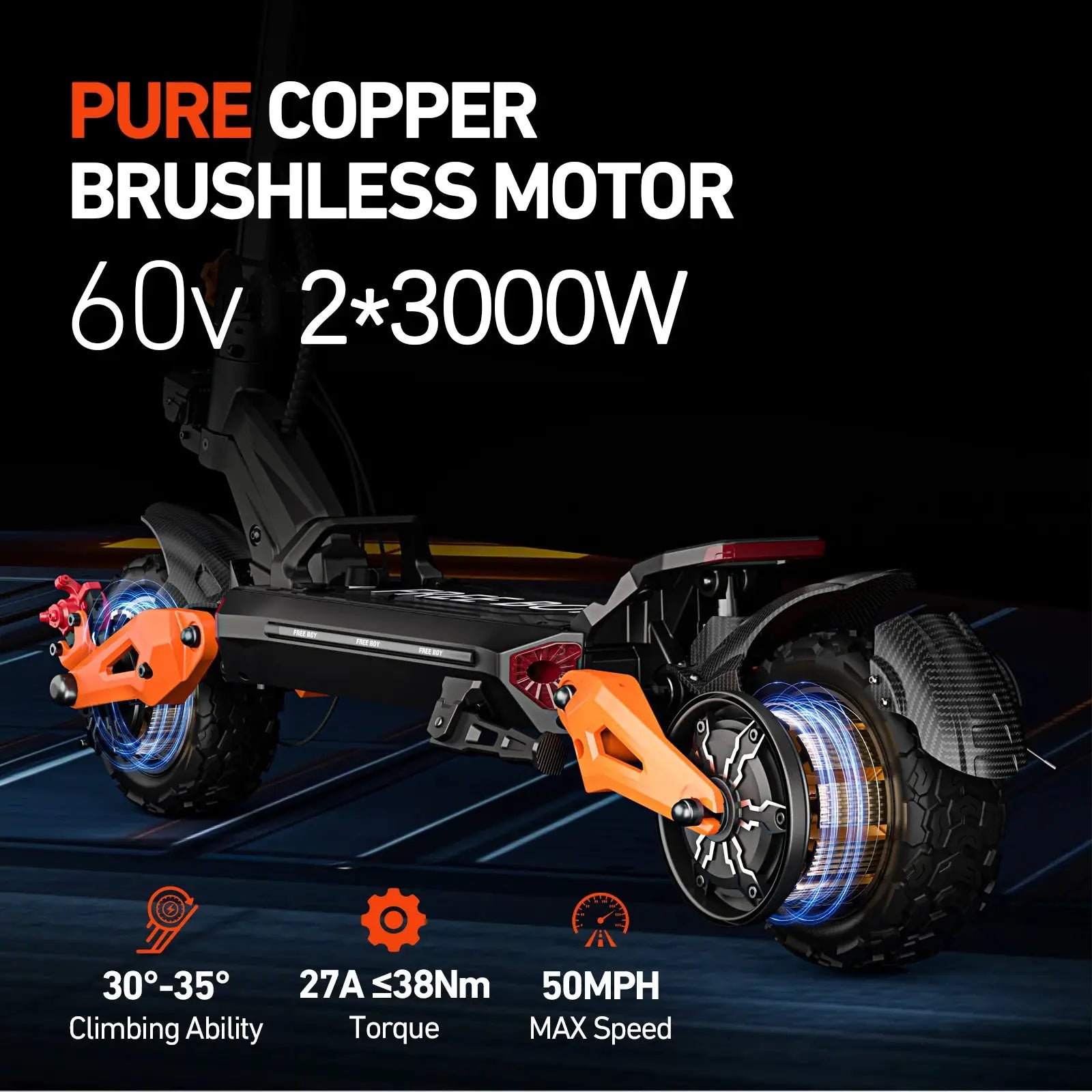 6000W Fast Electric Scooter for Adult,Daul Motor 50mph,60V 30Ah,11'' Off Road Tires,55miles Range,Sport Folding eScooter by Beastly Survival Outlet
