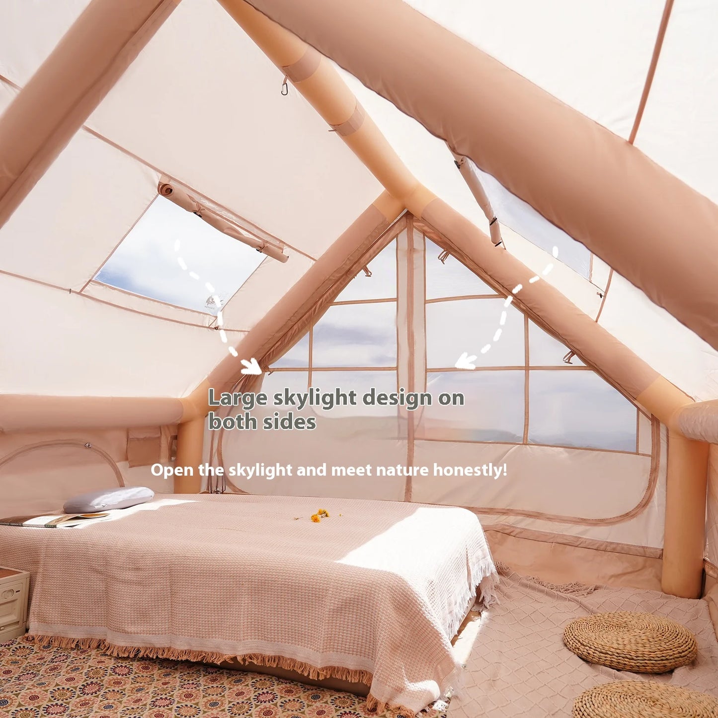 Inflatable Family Camping Tent With Stove Plugs 4 6 8 People