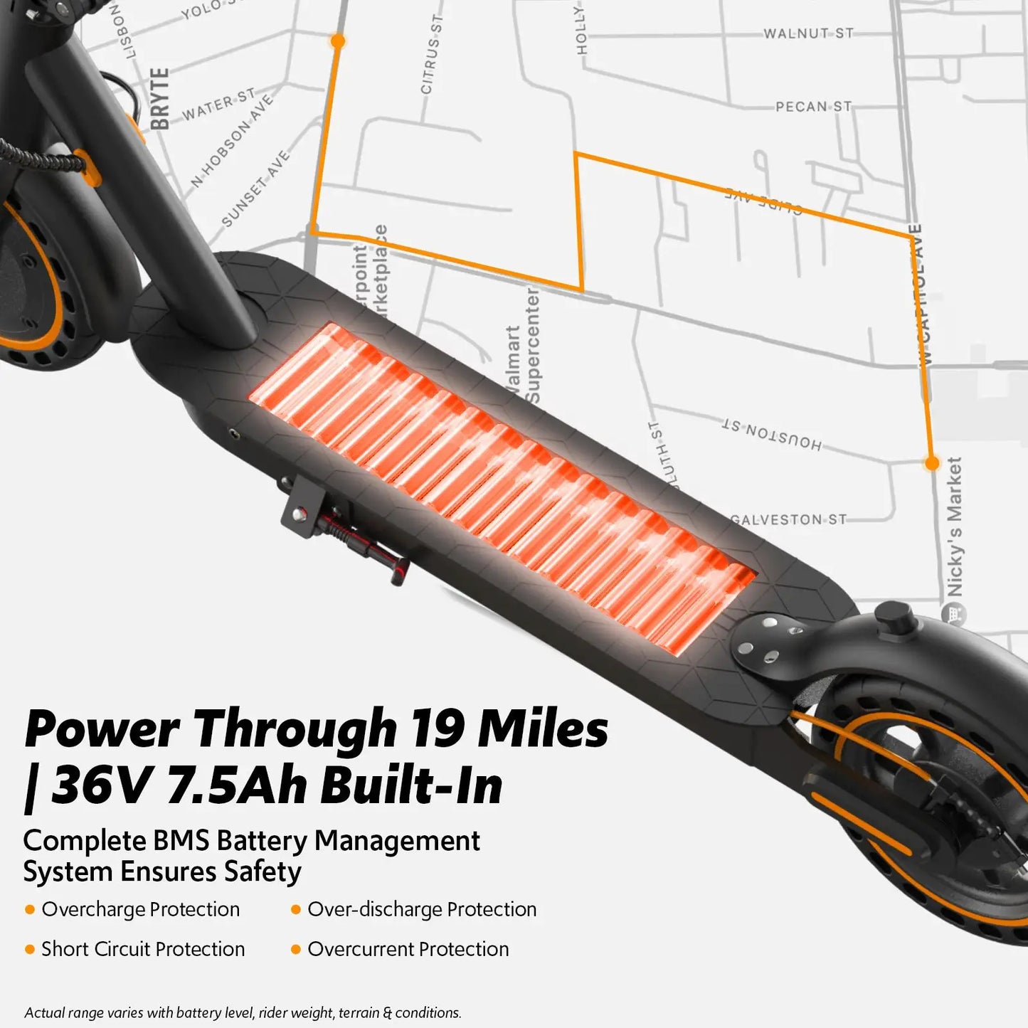 Electric Scooter for Adults, 550W Peak Motor & 19-Mile Range, 360° Lighting, Foldable E-Scooter with App Control by Beastly Survival Outlet
