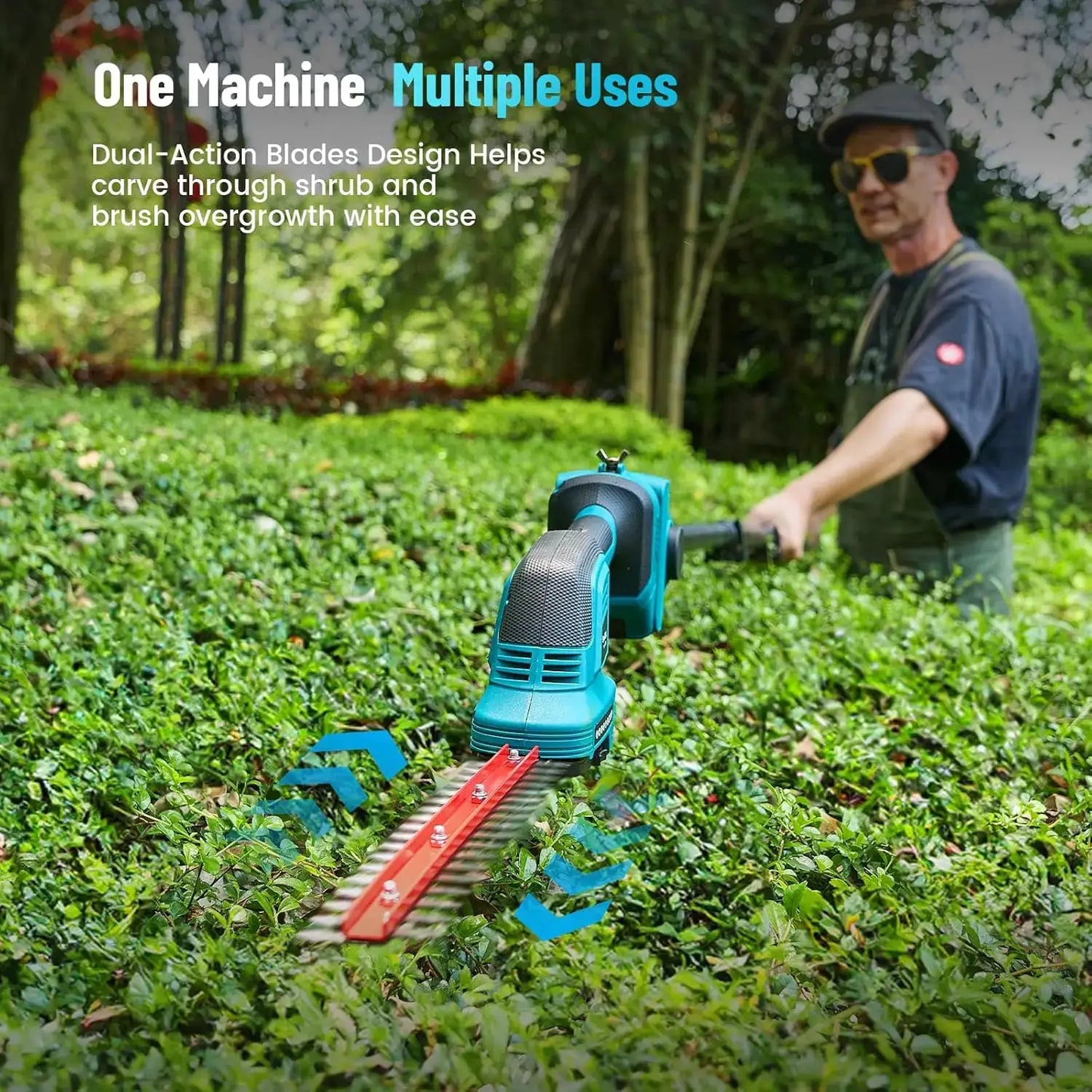 Seesii 6'' Cordless Pole Saw Electric Mini Chainsaw with 2.5m Extension Hedge Trimmer Grass Shears for Makita 18V Battery pin by Beastly Survival Outlet