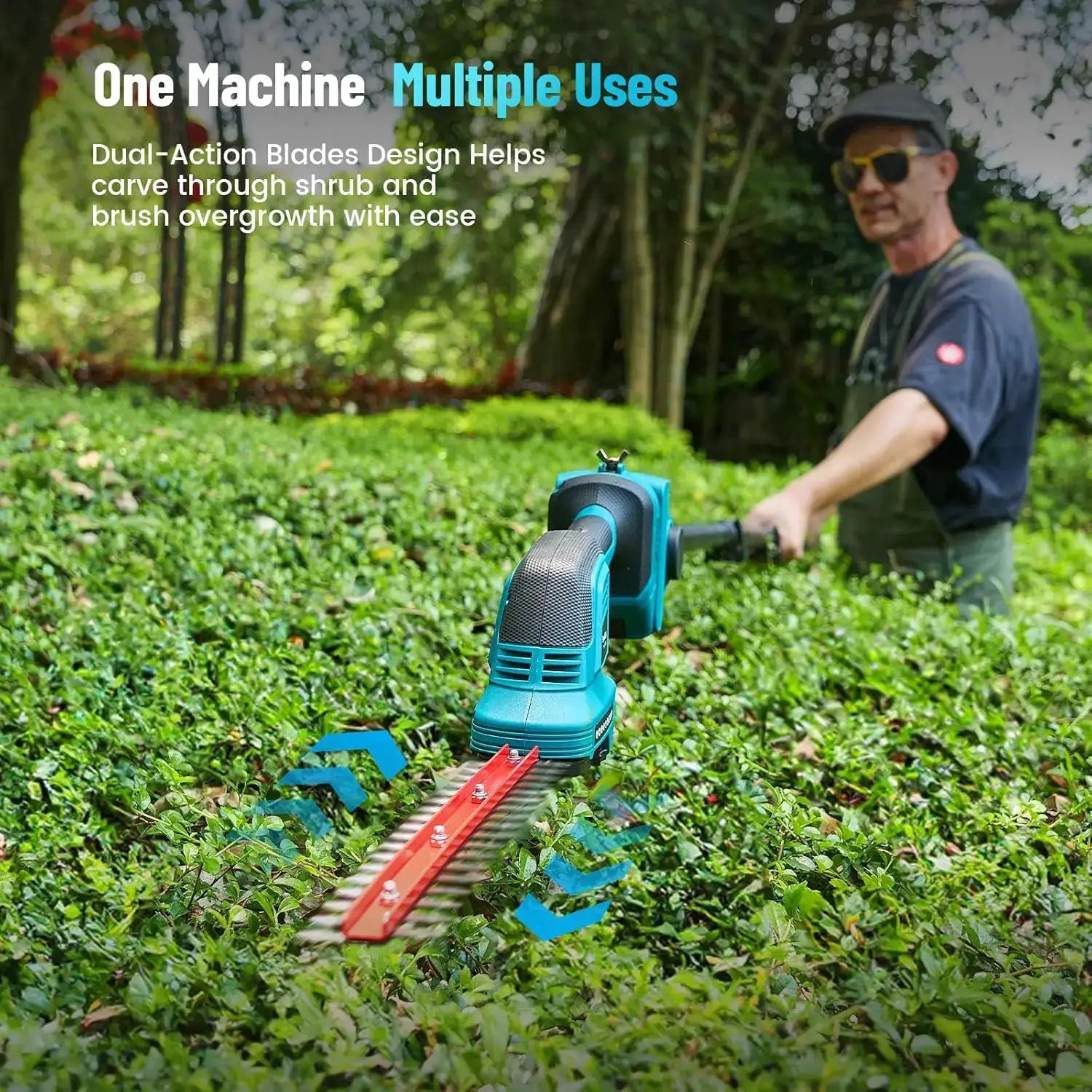 Seesii 6'' Cordless Pole Saw Electric Mini Chainsaw with 2.5m Extension Hedge Trimmer Grass Shears for Makita 18V Battery pin by Beastly Survival Outlet