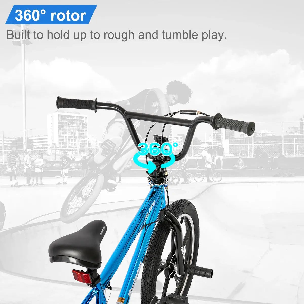 Hiland 20 Inch Kids BMX Bike for Boys Girls Ages 5-12, 360 Degree Rotor Freestyle, 4 Pegs Single Speed Kid’s BMX Bicycle by Beastly Survival Outlet