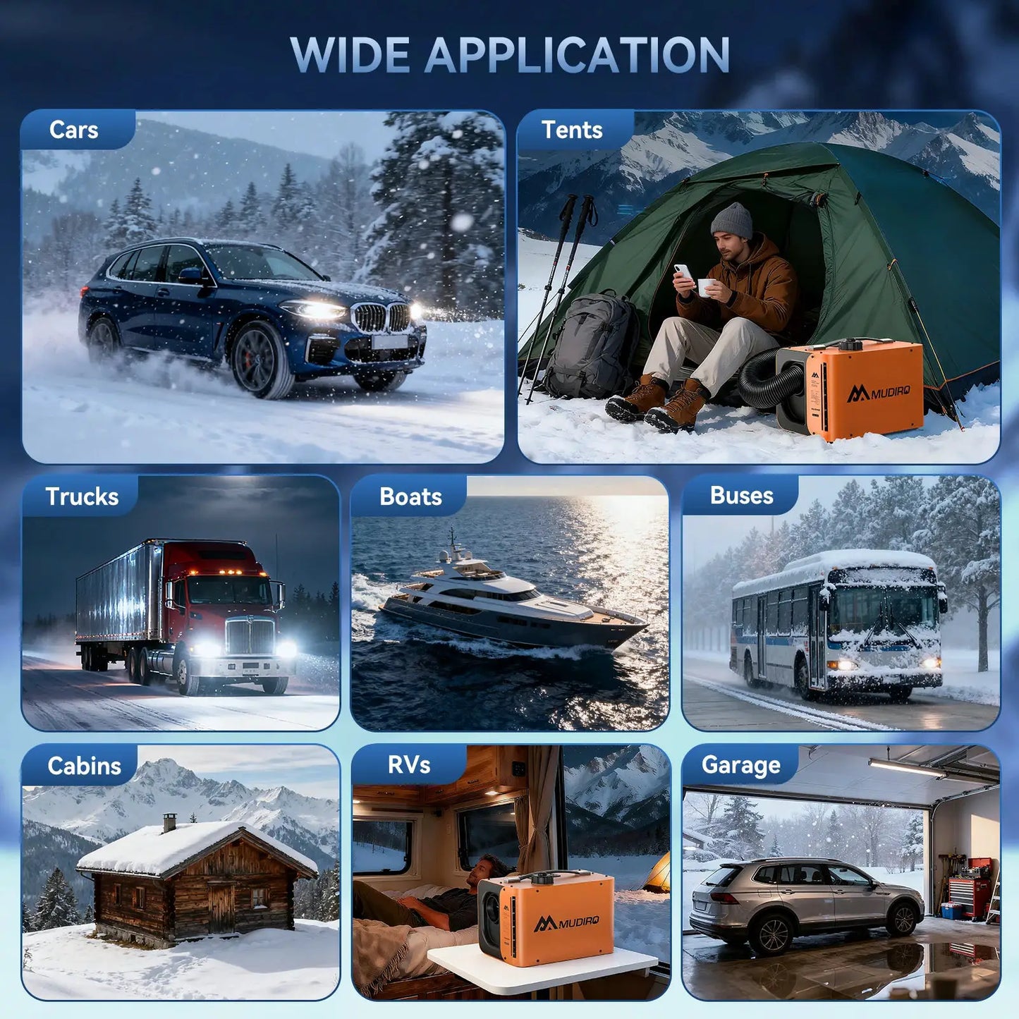 Mudiro 8KW Diesel Heater 12V 24V 240V With CO Protection TFT by Beastly Survival Outlet