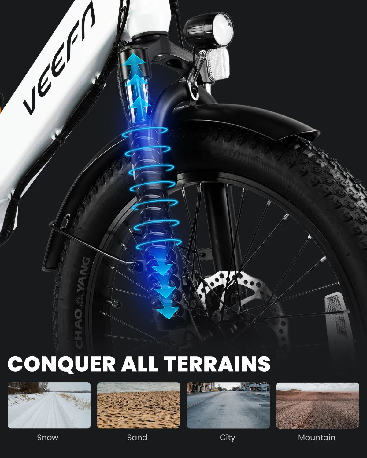 VEEFA F1 Folding Electric Bike 750W 60 Miles Range City Ride