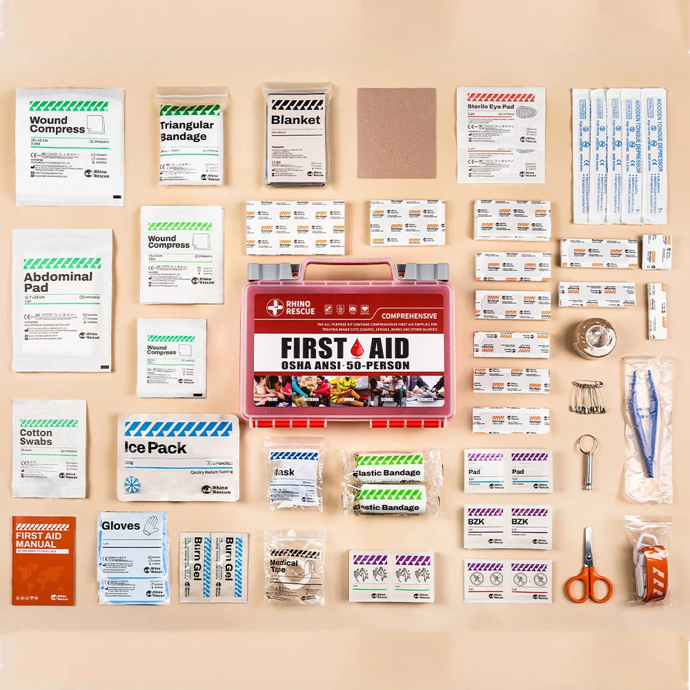 Rhino Rescue First Aid Kit For Home Car Travel Outdoor