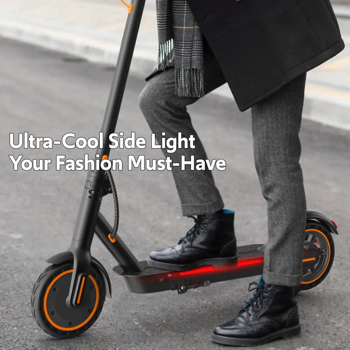 Electric Scooters for Adults & Teen, 550W Motor 19Mph Top Speed E-Scooter, 19 Miles Range, Folding W/Side Lights, UL2272 Dual Brake & App by Beastly Survival Outlet