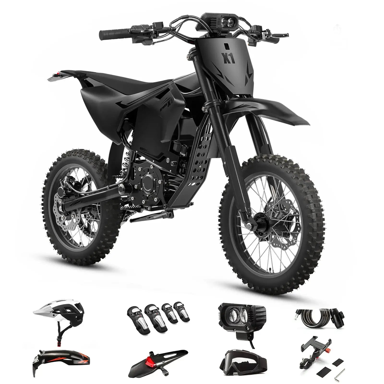 QRONGE X1 Spark Electric Dirt Bike for Teens Adults 4500W Peak Electric Motorcycle 60V 28.8Ah E-Dirt Bike 60 Mile Range E-Bike + 1 Year Warranty by Beastly Survival Outlet