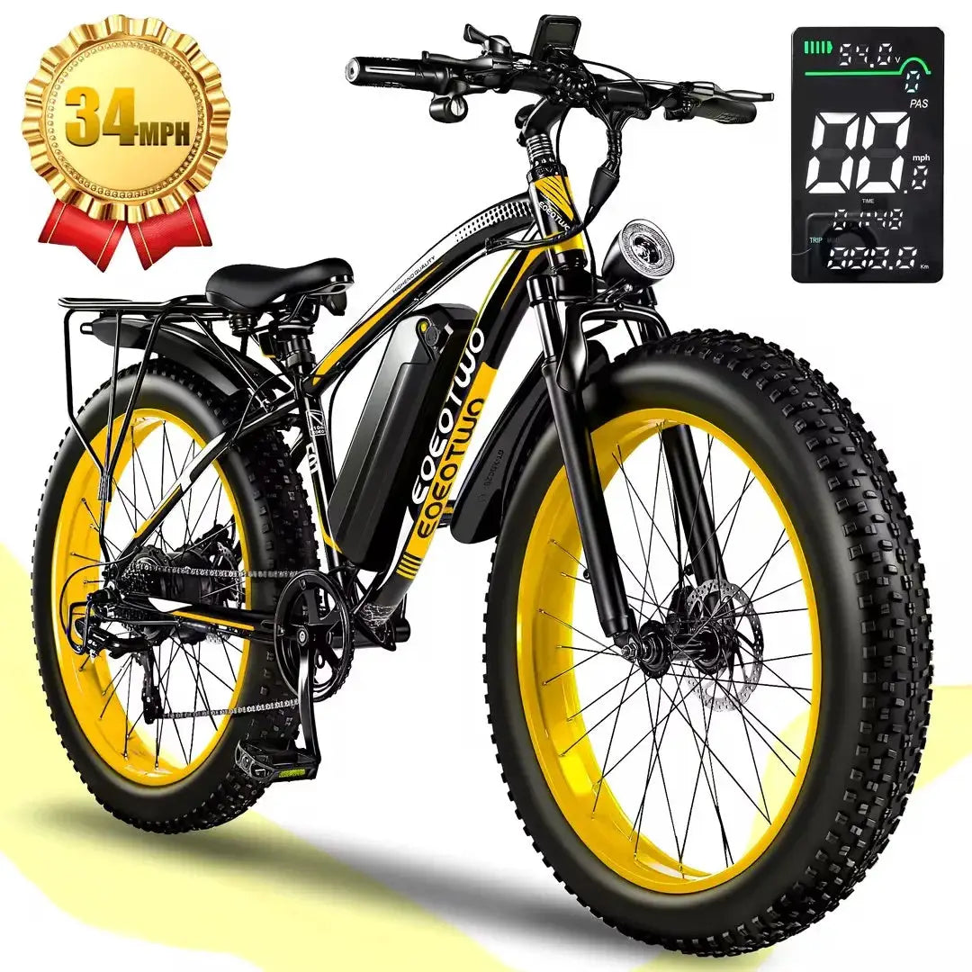 EOEOTWO 1500W Electric Bike 48V 15Ah Battery 26" 4.0 Fat Tire Ebike 34MPH High Speed Mountain Bicycle Off-Road Snow Bike for Adults by Beastly Survival Outlet