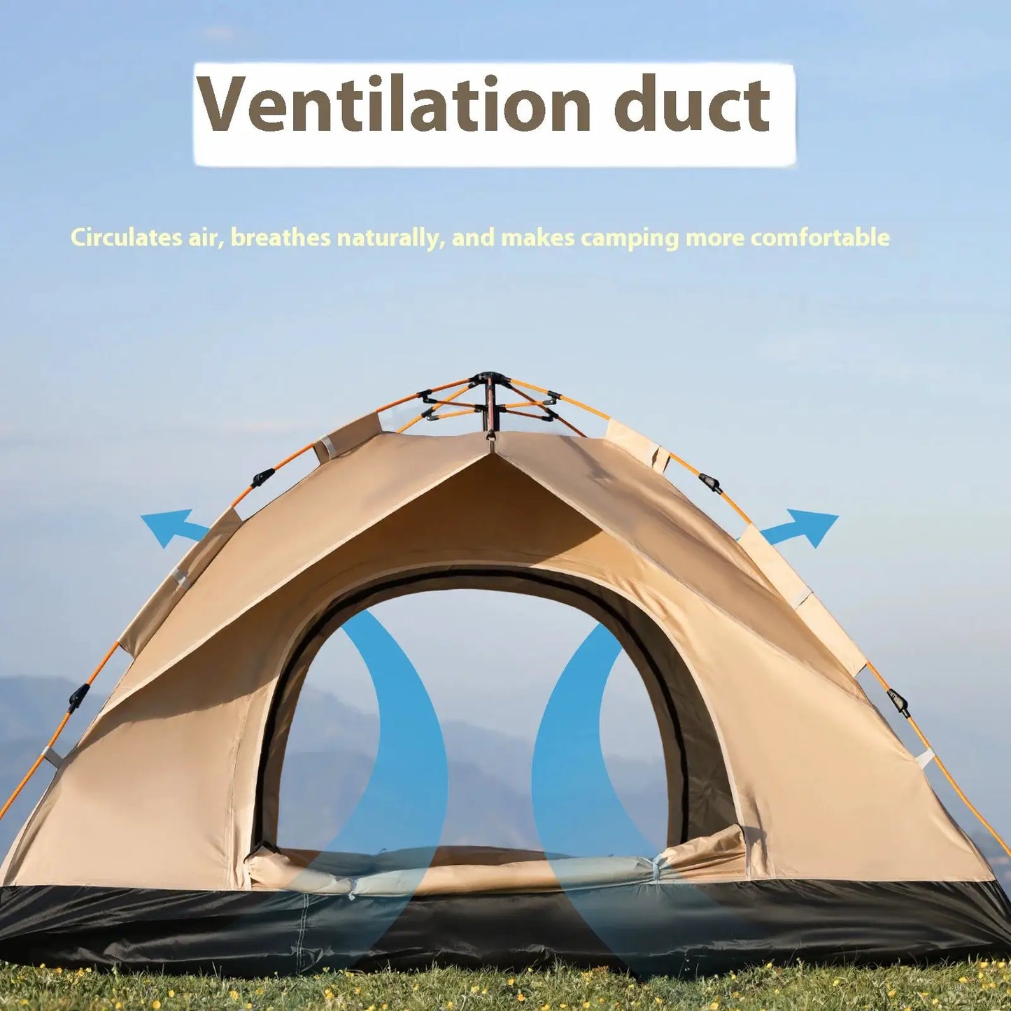 Pakicetus Instant Golden Tent - Portable 3-4 Person Sun & Rain Shelter for Beach & Camping by Beastly Survival Outlet
