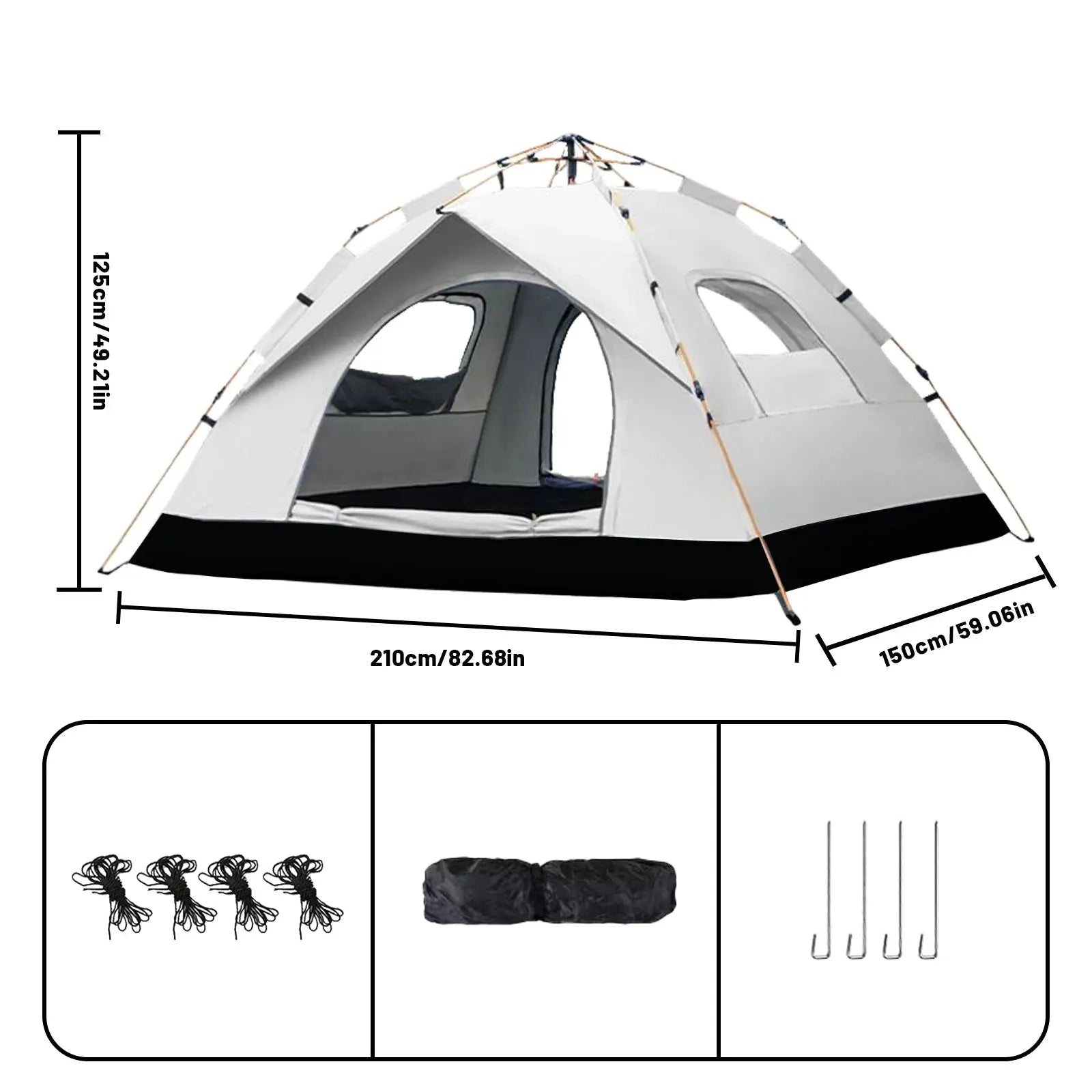 Small Silver Compact Auto-Tent - Quick 60-Second Setup Sunshade for 3-4 People, All-Weather & Portable by Beastly Survival Outlet