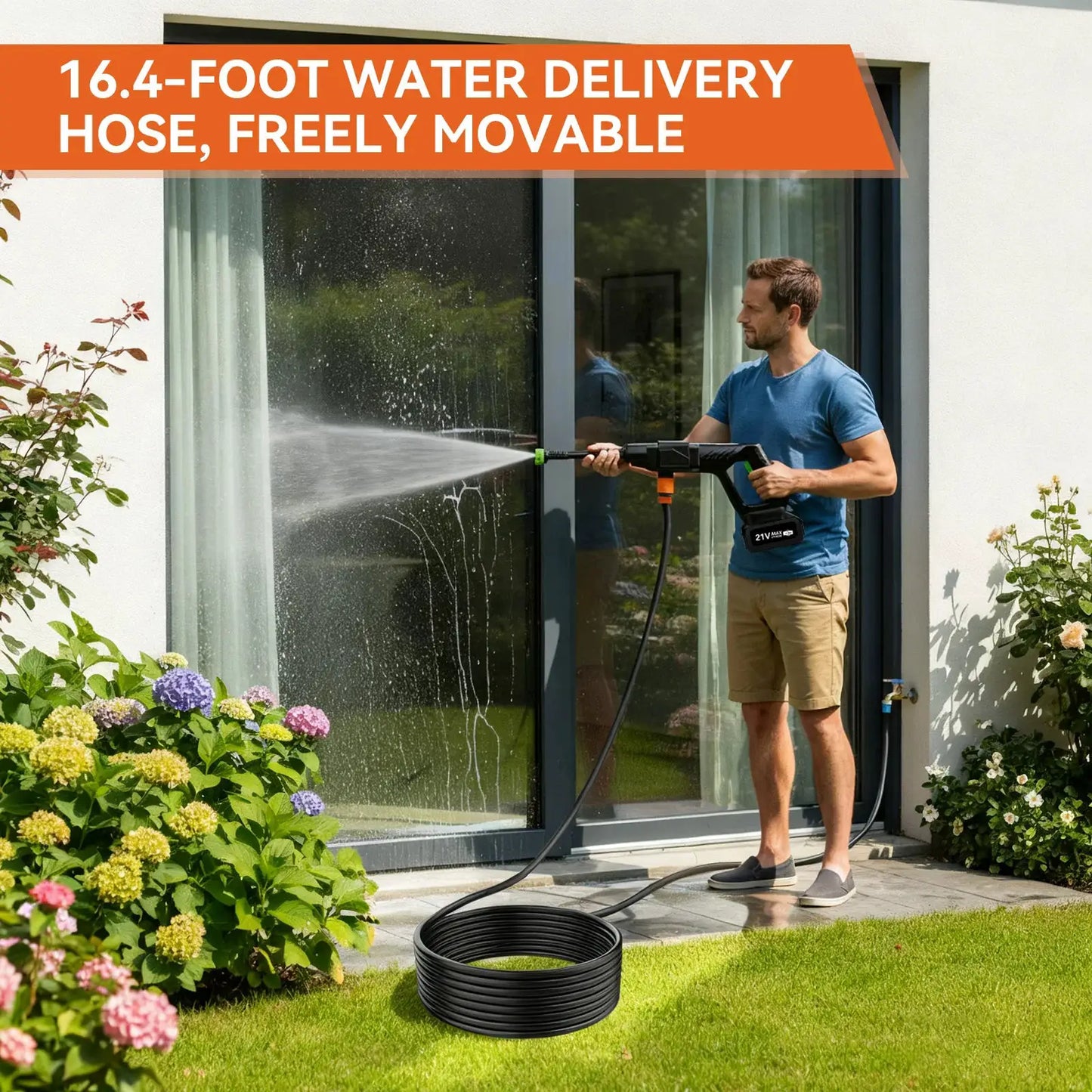 Cordless 300W High Pressure Washer 500 PSI With Battery Pack by Beastly Survival Outlet