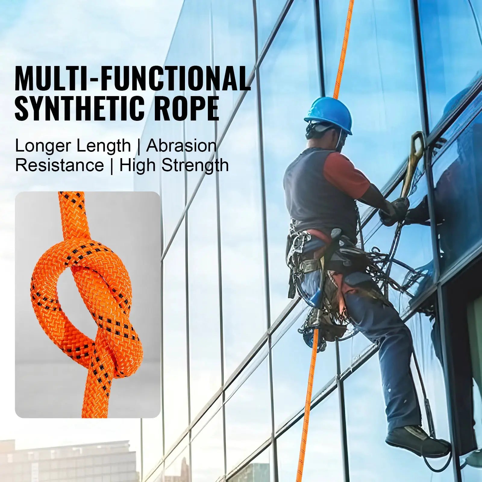 SucceBuy 120ft Dual-Weave Polyester Cord 3/8 1/2in 48-Strand Multi-Use Rope for Arborist Activities Outdoor Adventures Versatile by Beastly Survival Outlet
