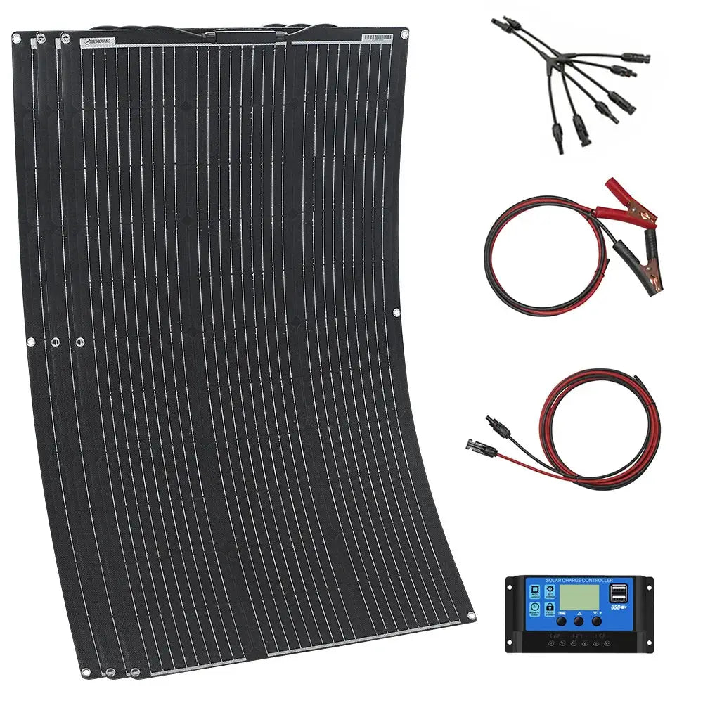 Ultra Flexible Solar Panel Kit 100W 200W 300W 12V 24V Charge by Beastly Survival Outlet