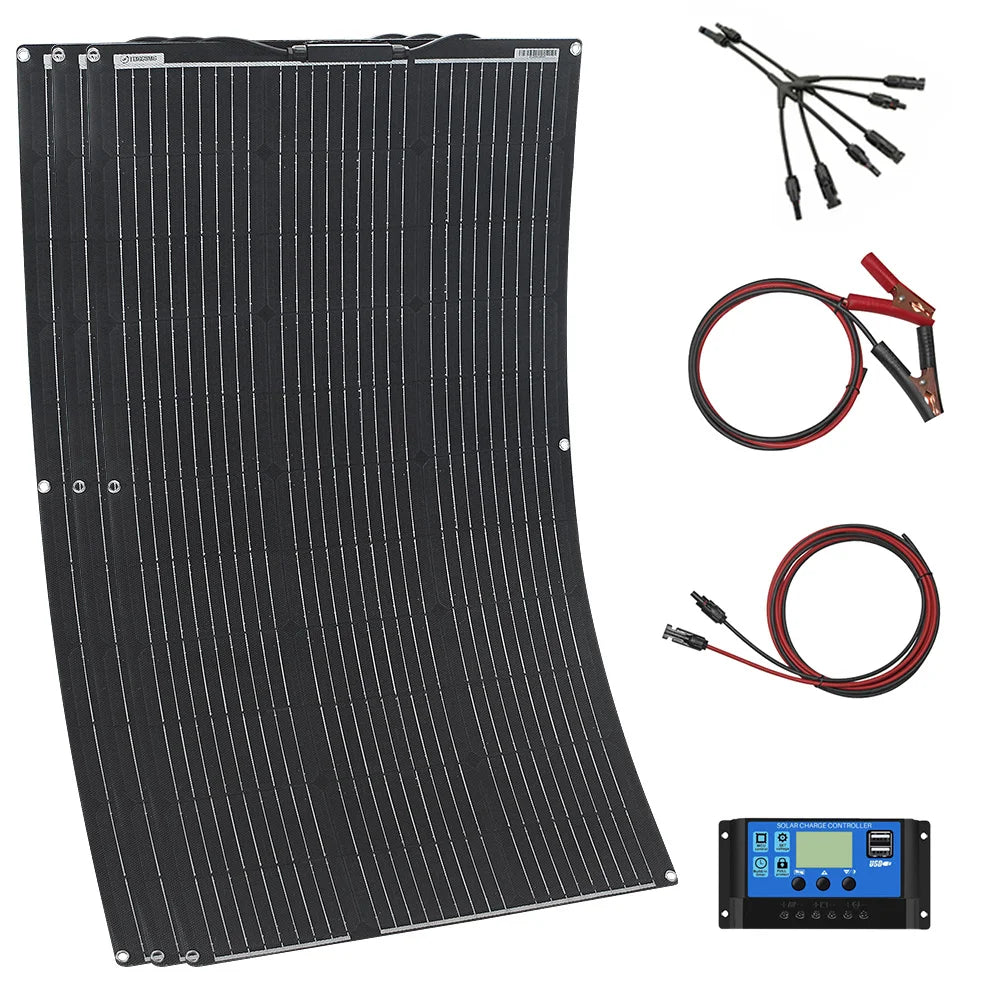 High Efficiency Solar Panel Kit 100W 200W 300W Flexible Charger