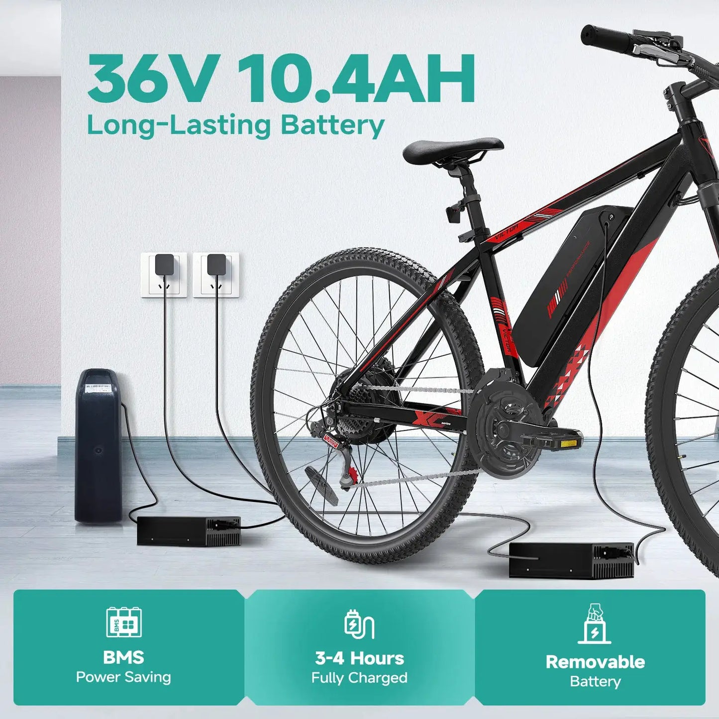 QNUT Adults Electric Bicycle,26" Electric Mountain Bike with 36V 10.4AH Battery Peak 1000W Motor,21 Speed Commuter Ebike for Adults by Beastly Survival Outlet