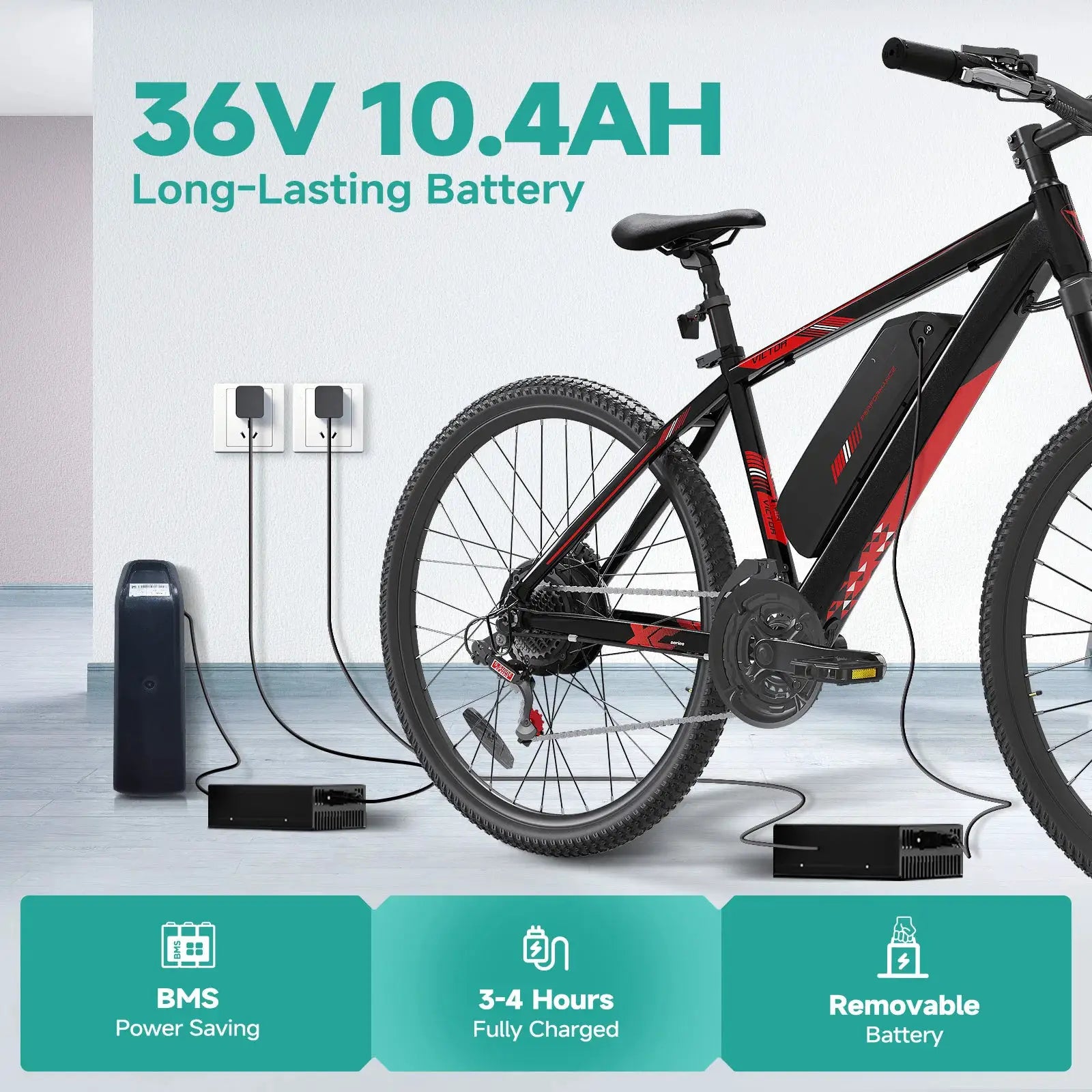 QNUT Adults Electric Bicycle,26" Electric Mountain Bike with 36V 10.4AH Battery Peak 1000W Motor,21 Speed Commuter Ebike for Adults by Beastly Survival Outlet