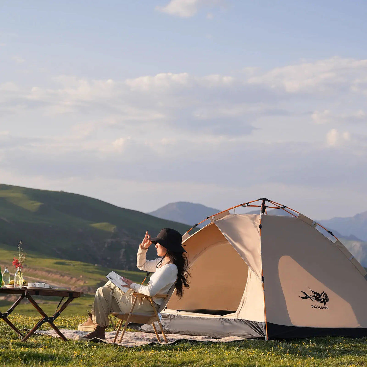 PAKICETUS 2-4 Person Automatic Pop Up Camping Tent, Instant Quick Setup Portable Windproof Tent, Lightweight Backpacking Shelter for Outdoor Travel Hiking Picnic by Beastly Survival Outlet