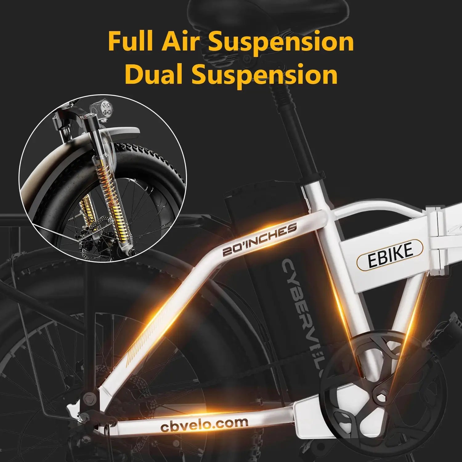 Cybervelo 1000W Peak Electric Bike for Adults Foldable 28+MPH 80Miles Removable Battery Fat Tire Off-road E-bike EK4 EK5 Mars700 by Beastly Survival Outlet
