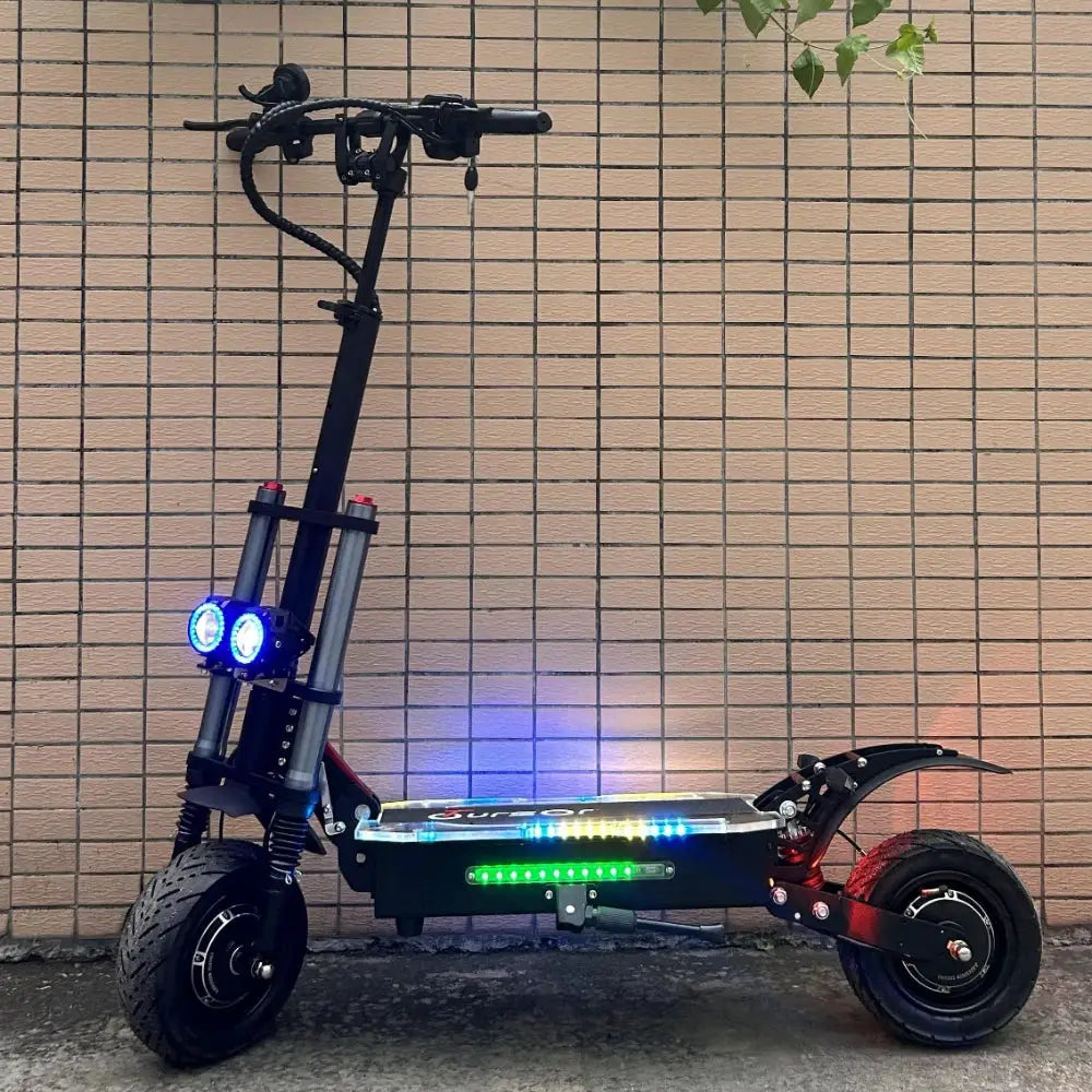 6000W 60V 40Ah 11 inch off-road tyre Kick scooter dual motors removable seat hydraulic shock absorption Folding Electric Scooter by Beastly Survival Outlet
