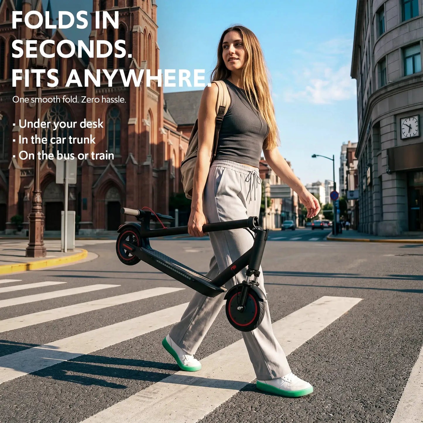 Electric Scooter Adults, Foldable E-Scooter with Front Suspension & Front/Rear Turn Signal Lights, 10" Large Honeycomb Solid Tires, 550W Motor, 36V 10.5AH Battery, Up to 20 Miles Range & 22 MPH by Beastly Survival Outlet