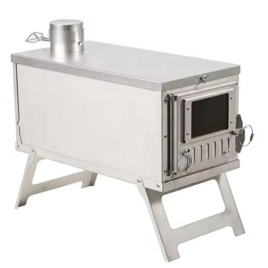 Lightweight Wood Stove for Camping with 8.6 Ft Chimney Pipes