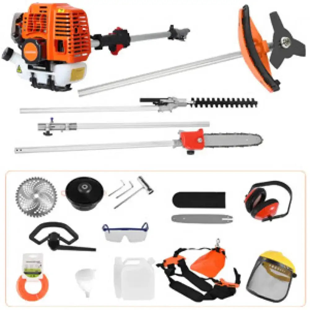 5 in 1 Lawn Mower 52CC Gas Weed Trimmer Cordless Hedge Trimmer 2-Stroke Brush Cutter Handheld Chainsaw Hedge Pruner Set by Beastly Survival Outlet