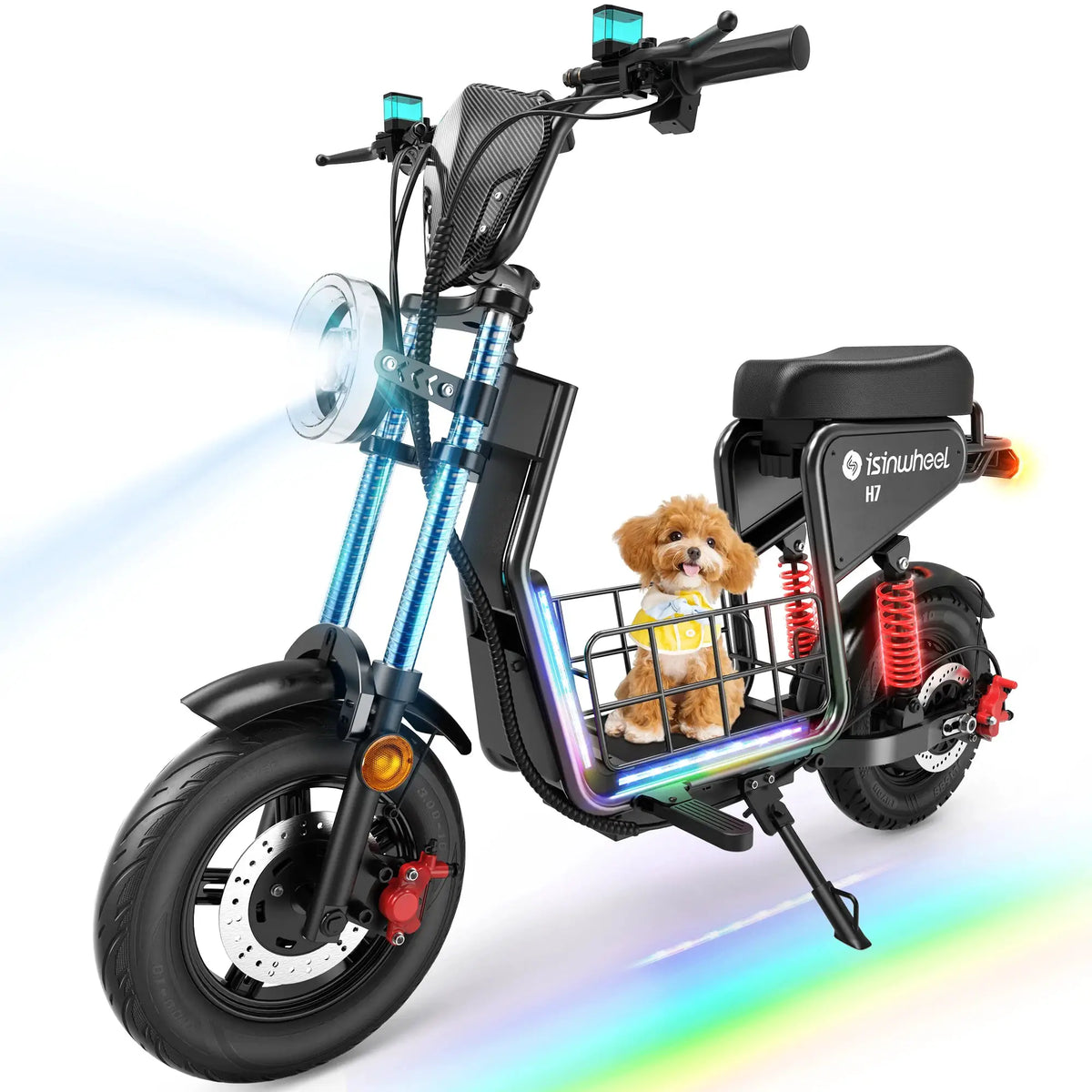 isinwheel H7 Electric Scooter for Adults, 16" Fat Tire, 1500W Motor, 48V 15.6Ah Battery, 37–43 Miles Range, Up to 35 MPH, Dual Suspension & Hydraulic Disc Brakes, Black by Beastly Survival Outlet isinwheel H7 Electric Scooter for Adults, 16" Fat Tire, 1500W Motor, 48V 15.6Ah Battery, 37–43 Miles Range, Up to 35 MPH, Dual Suspension & Hydraulic Disc Brakes, Black Beastly Survival Outlet