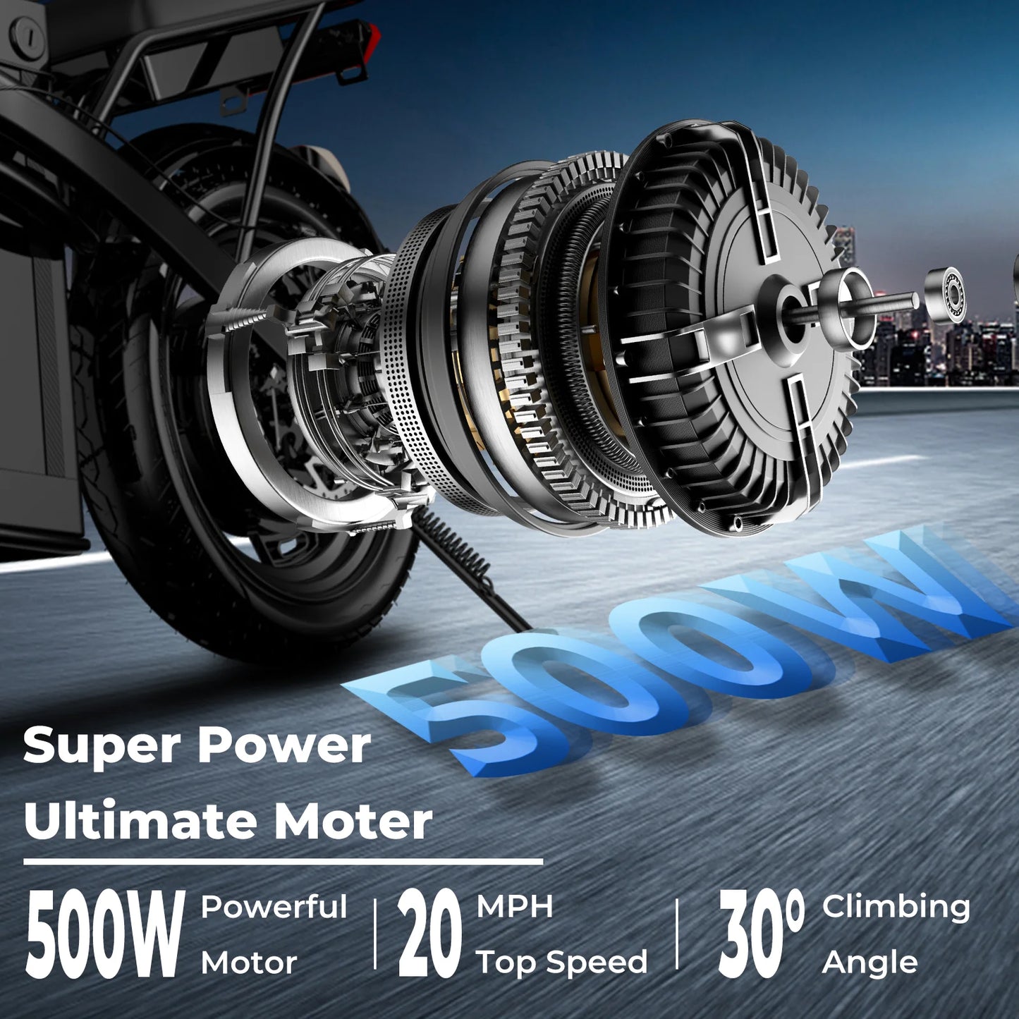 LELEKUAI 500W Folding Electric Bike with Removable Battery