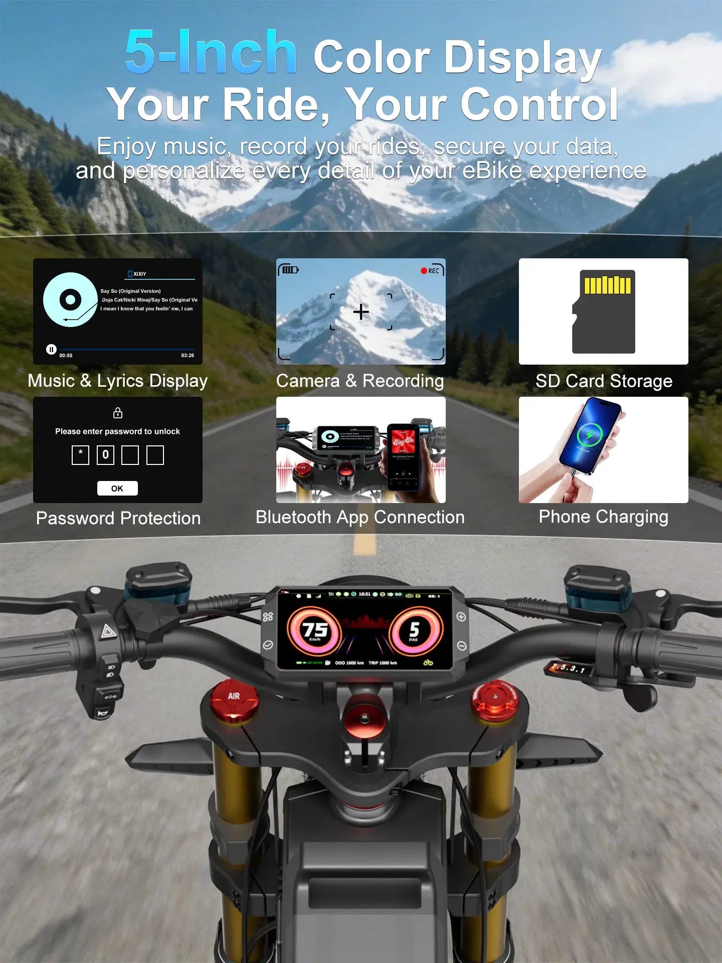 ANIIOKI Electric Bike 6000W 60V Dual Motors Ebike aniioki a9 pro max electric bike adults 45mph aniioki ebike Suspension AirFork by Beastly Survival Outlet