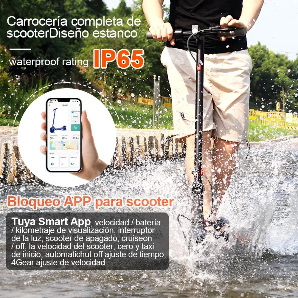 LADPED Electric Scooter 350W 19mph Max Speed Smart APP Control Scooter Shock-absorbing Anti-skid ‎8.5 inches Folding Waterproof E-Scooter by Beastly Survival Outlet