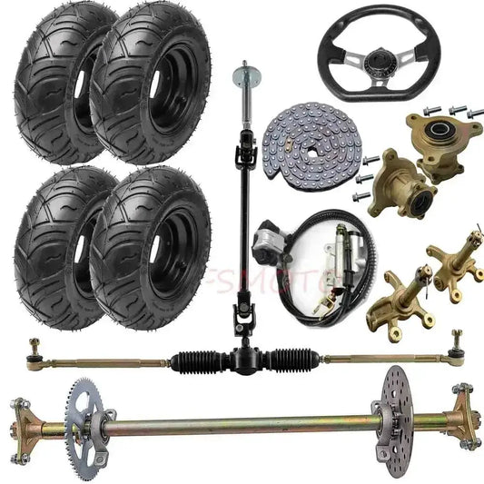 Not a Whole Set 740mm Rear Axle or Steering Wheel /Hub/6-inch Tyres for 110cc Go Kart Golf Cart Scooters Quad Bike ATV Parts by Beastly Survival Outlet