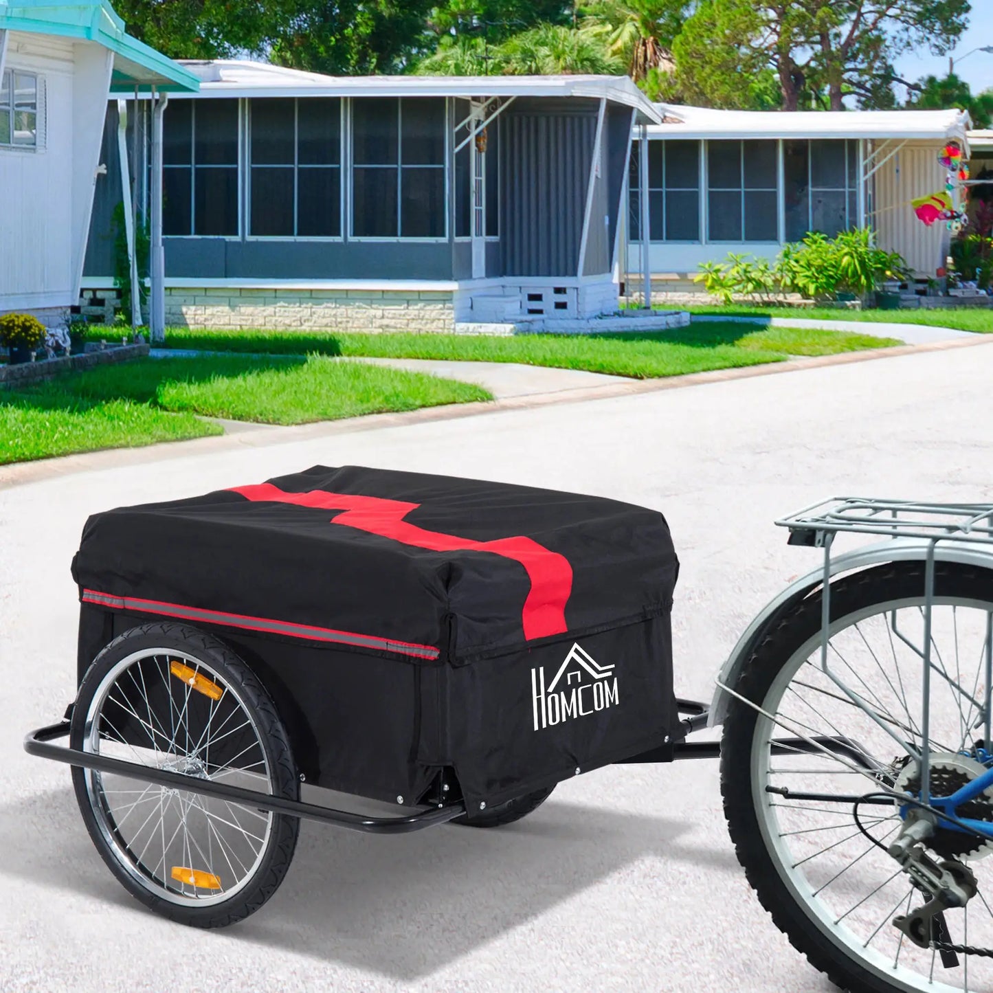 Aosom Elite Two-Wheel Bicycle Large Cargo Wagon Trailer with Folding Storage by Beastly Survival Outlet