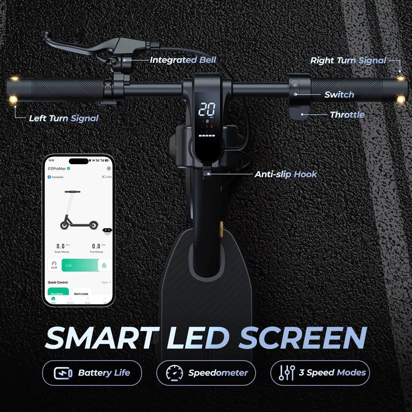E10/8 Electric Scooter 1000/500W 20mph Max Speed 10"/8.5" Tire Folding E-Scooter 40/20miles Max Range Dual Suspension for Adult by Beastly Survival Outlet