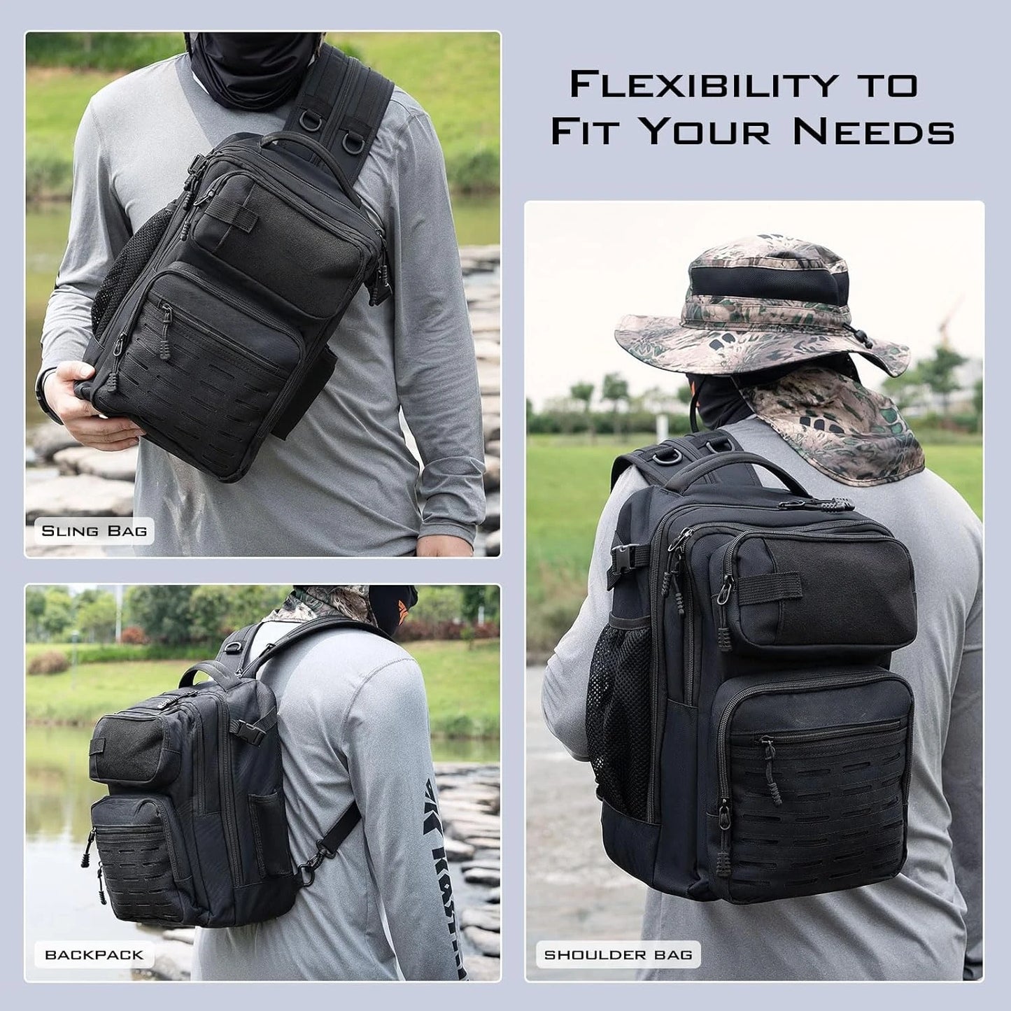 Tactical Fishing Sling Bag Lightweight Versatile Gear Storage