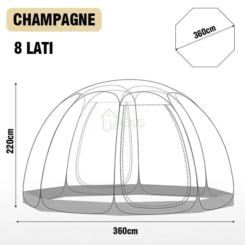 Transparent Mushroom Dome Tent 4 To 8 People Outdoor Camping by Beastly Survival Outlet